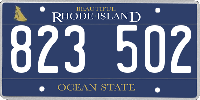 RI license plate 823502