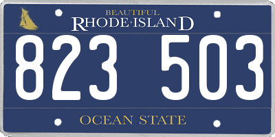 RI license plate 823503