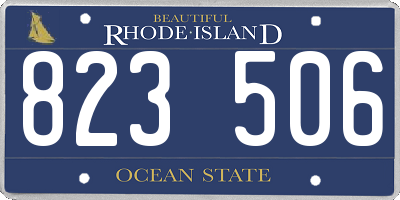 RI license plate 823506