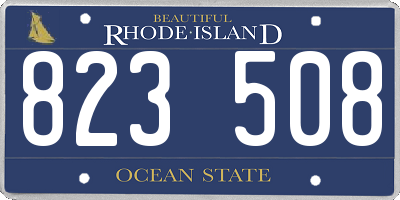 RI license plate 823508