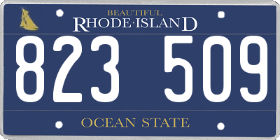 RI license plate 823509