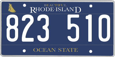 RI license plate 823510