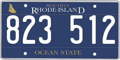 RI license plate 823512