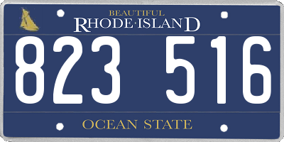 RI license plate 823516