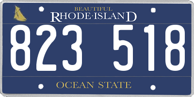 RI license plate 823518