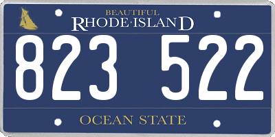 RI license plate 823522