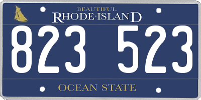 RI license plate 823523