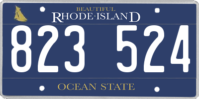 RI license plate 823524