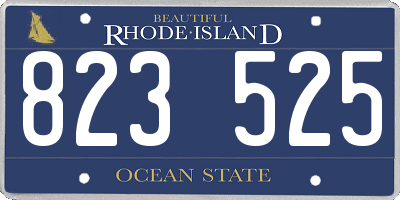 RI license plate 823525