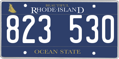 RI license plate 823530