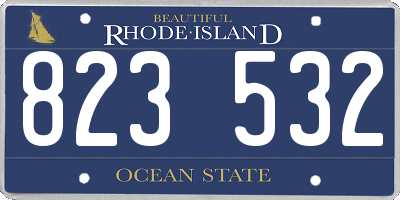RI license plate 823532