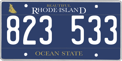 RI license plate 823533