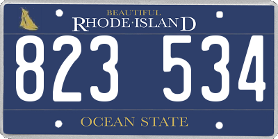 RI license plate 823534