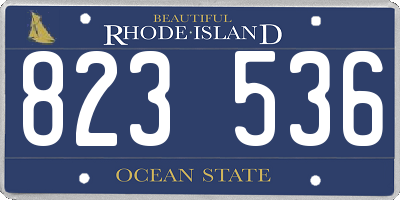 RI license plate 823536