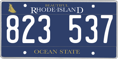 RI license plate 823537