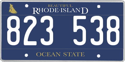 RI license plate 823538