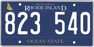 RI license plate 823540