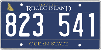 RI license plate 823541