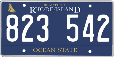 RI license plate 823542