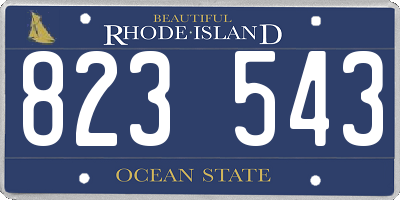 RI license plate 823543