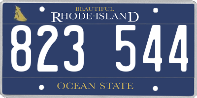 RI license plate 823544