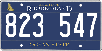 RI license plate 823547