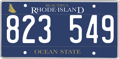 RI license plate 823549