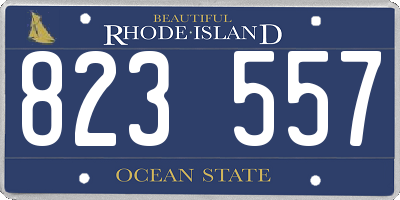 RI license plate 823557