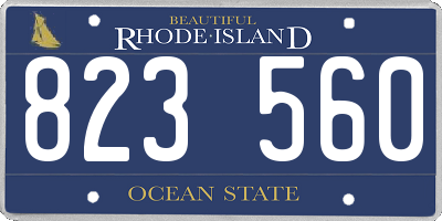 RI license plate 823560