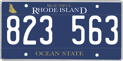 RI license plate 823563