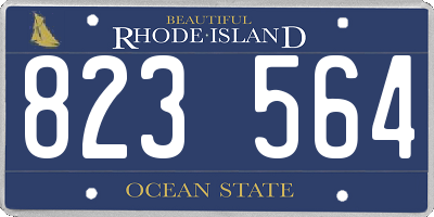 RI license plate 823564