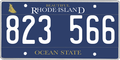 RI license plate 823566