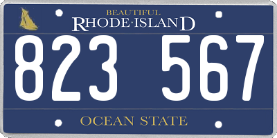 RI license plate 823567