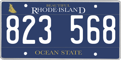 RI license plate 823568