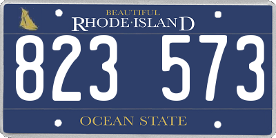 RI license plate 823573