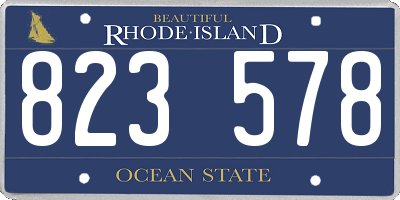 RI license plate 823578