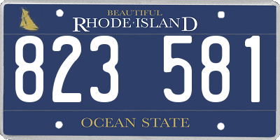 RI license plate 823581
