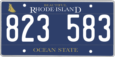 RI license plate 823583