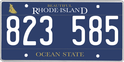 RI license plate 823585