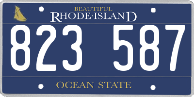 RI license plate 823587