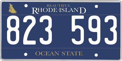 RI license plate 823593
