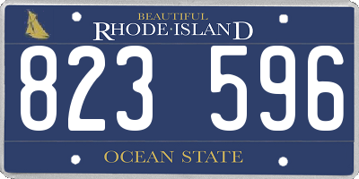 RI license plate 823596
