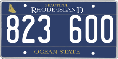 RI license plate 823600