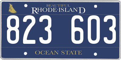 RI license plate 823603