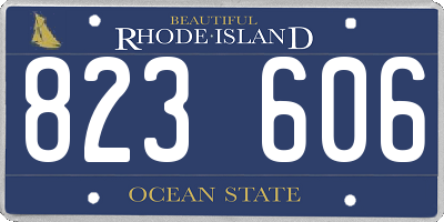 RI license plate 823606