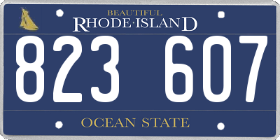 RI license plate 823607
