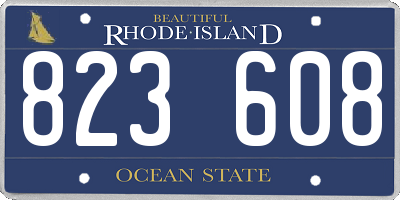 RI license plate 823608
