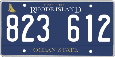 RI license plate 823612