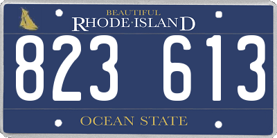 RI license plate 823613