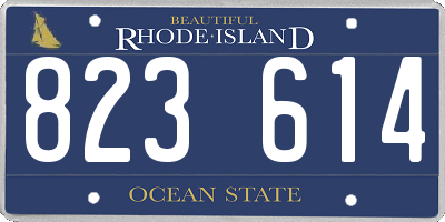 RI license plate 823614